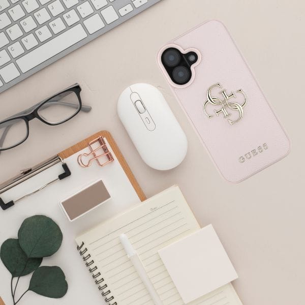 Etui Guess Grained Big 4G Logo Small     Classic Logo do iPhone 16 różowy