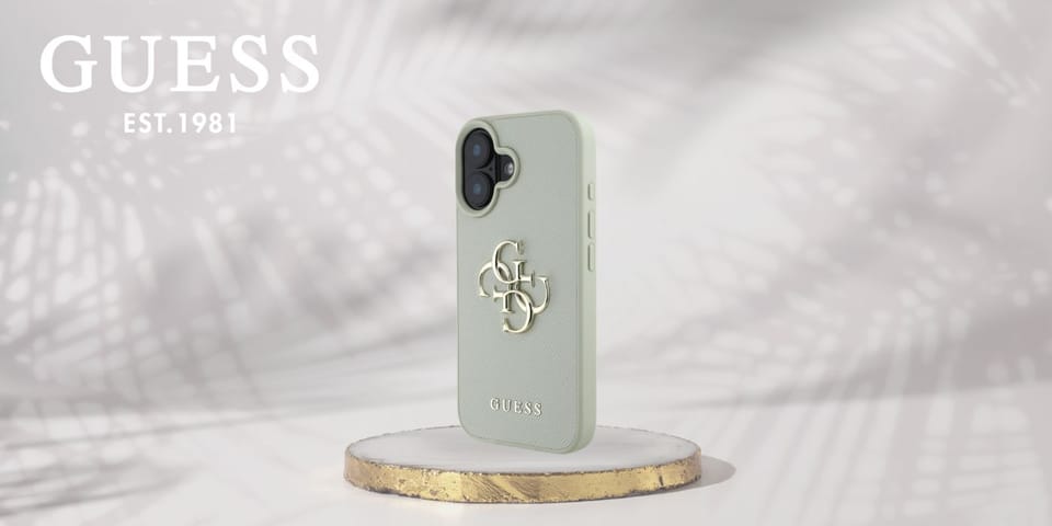 Etui Guess Grained Big 4G Logo Small     Classic Logo do iPhone 16 zielony