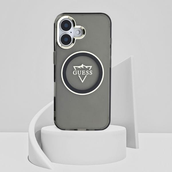 Etui Guess IML Metal Mountain Logo        MagSafe do iPhone 16 czarny