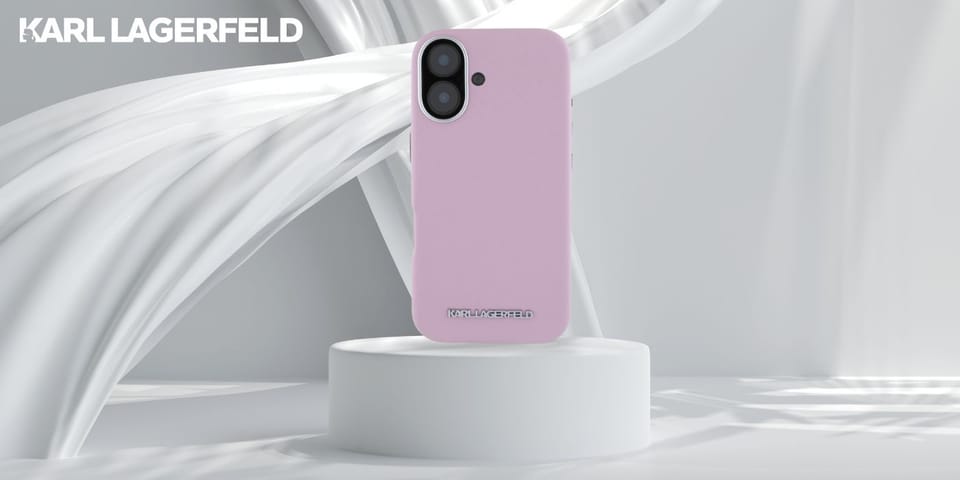 Etui Karl Lagerfeld Saffiano Full        Wrapped Elongated Metal Logo MagSafe do iPhone 16 różowy