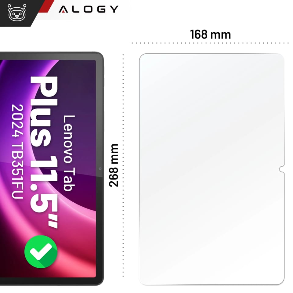 Szkło hartowane do Lenovo Tab Plus 11.5" 2024 TB351FU TB351 Alogy Screen Protector Pro+ 9H ochronne na ekran