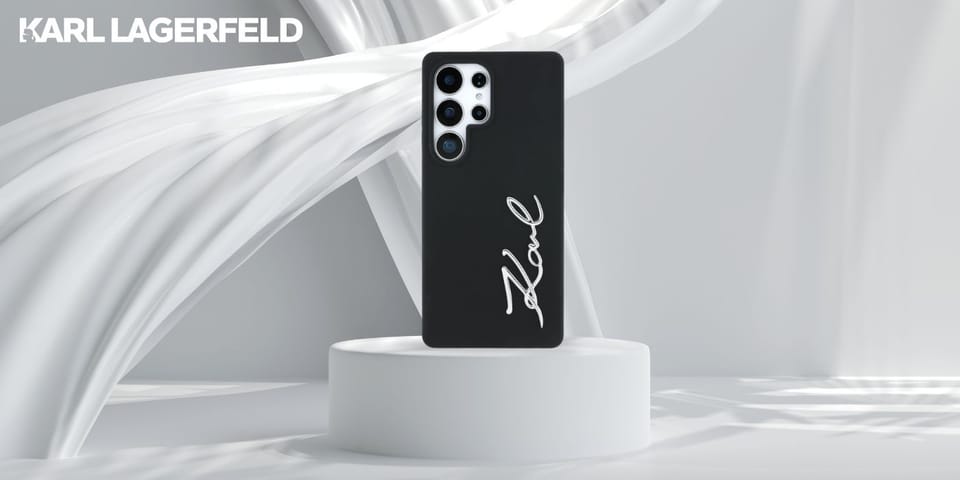 Etui Karl Lagerfeld Silicone Metal       Signature Logo do Samsung Galaxy S25 Ultra czarny