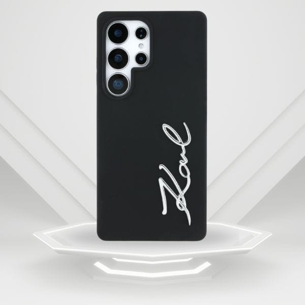 Etui Karl Lagerfeld Silicone Metal       Signature Logo do Samsung Galaxy S25 Ultra czarny