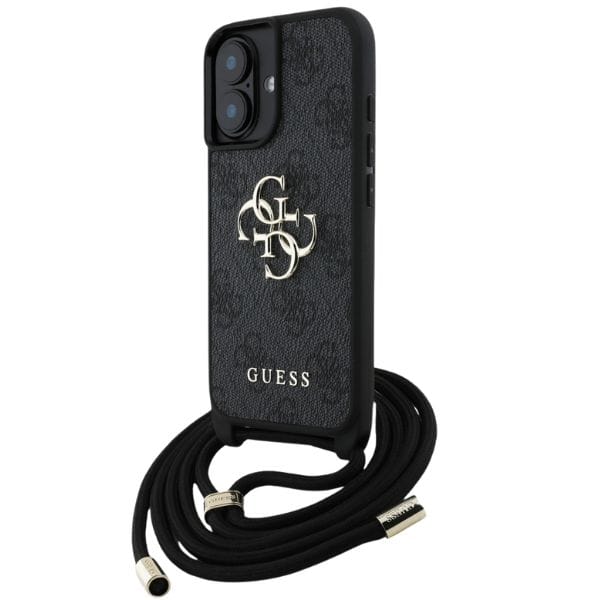 Etui Guess 4G Big Logo Cord Stap         Crossbody do iPhone 16 czarny