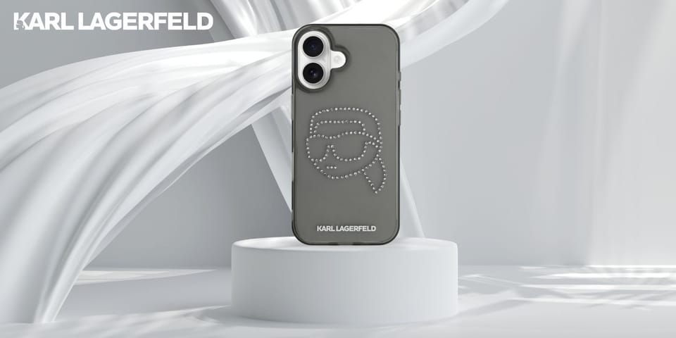 Etui Karl Lagerfeld IML Rhinestones Karl Head do iPhone 16 czarny