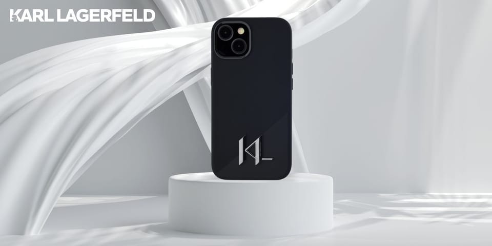 Etui Karl Lagerfeld Silicone Shadow      Metal Initial MagSafe do iPhone 15 czarny