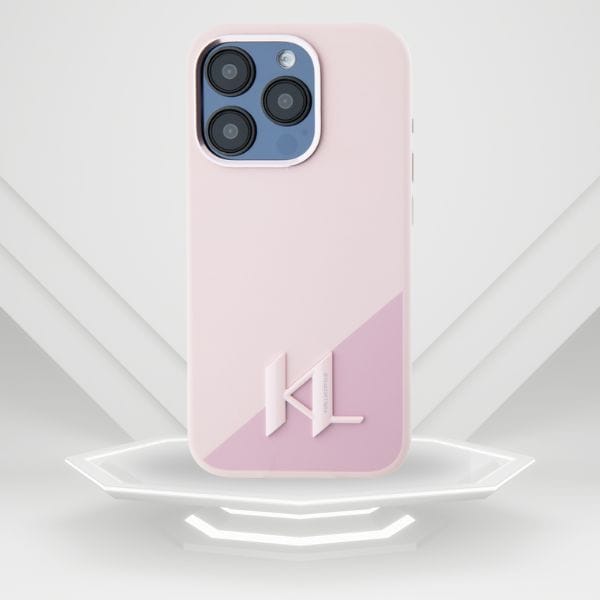 Etui Karl Lagerfeld Silicone Shadow       Metal Initial MagSafe do iPhone 15 Pro różowy