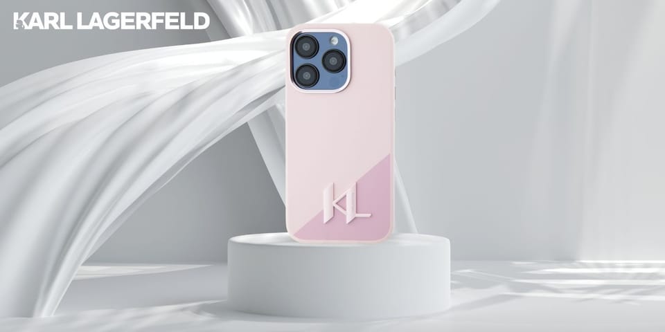 Etui Karl Lagerfeld Silicone Shadow       Metal Initial MagSafe do iPhone 15 Pro różowy