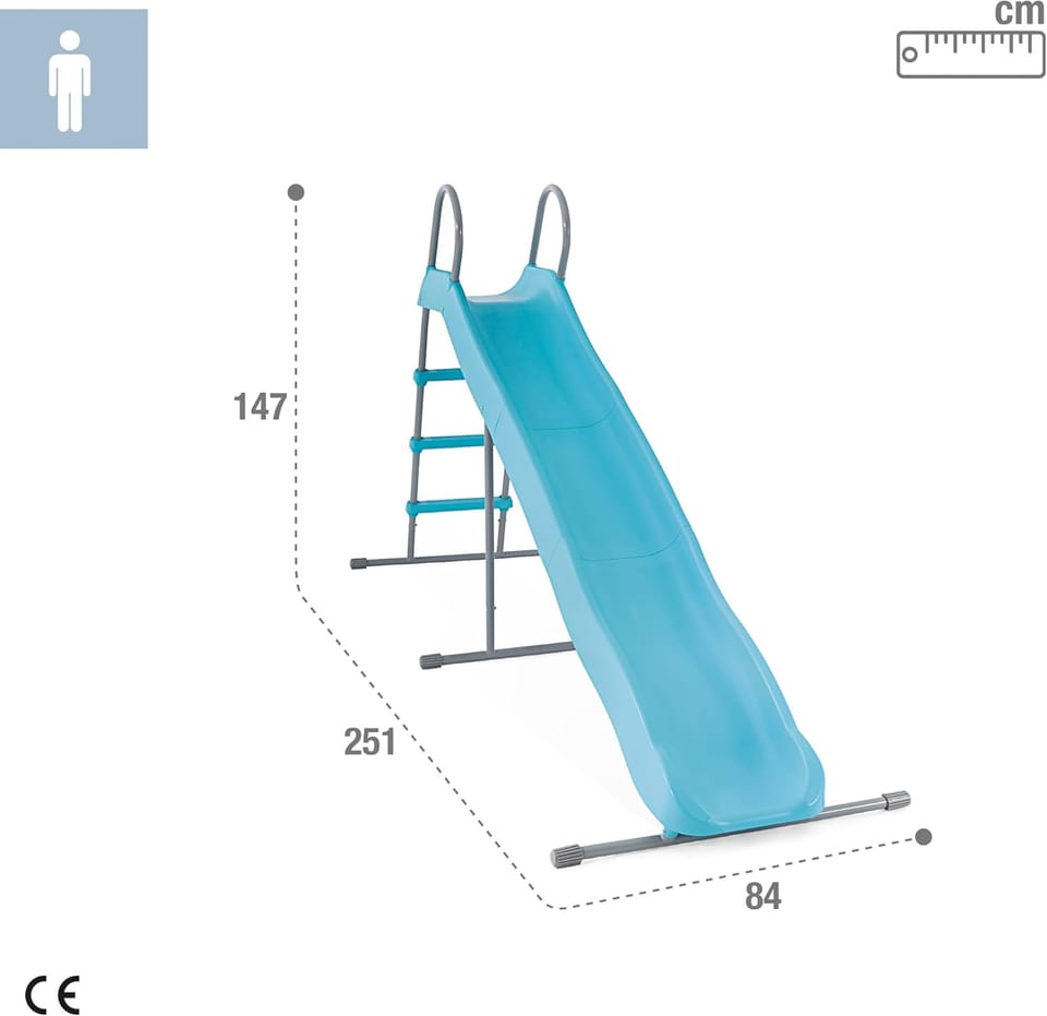 Zjeżdżalnia dla dzieci ogrodowa ślizg 244 cm duża stal tworzywo - 44107 INTEX