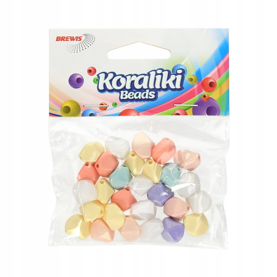 Koraliki akrylowe mix. kolorów pastel KX8 (20g) KZ8 BREWIS