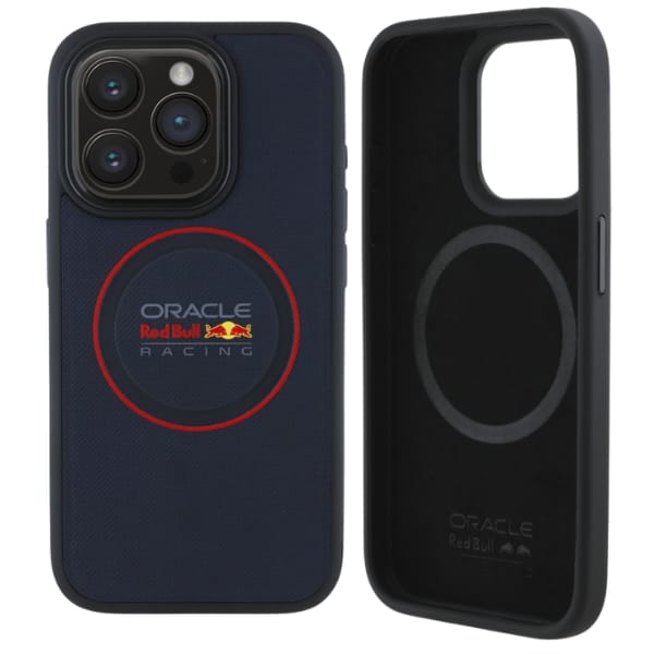 Red Bull RBHMP15X24PUILVR iPhone 15 Pro   Max 6.7" hardcase granatowy/navy Leather Red Ring MagSafe