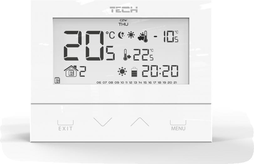 Przewodowy  dwustanowy regulator pokojowy biały ST-292v3 Tech sterowniki