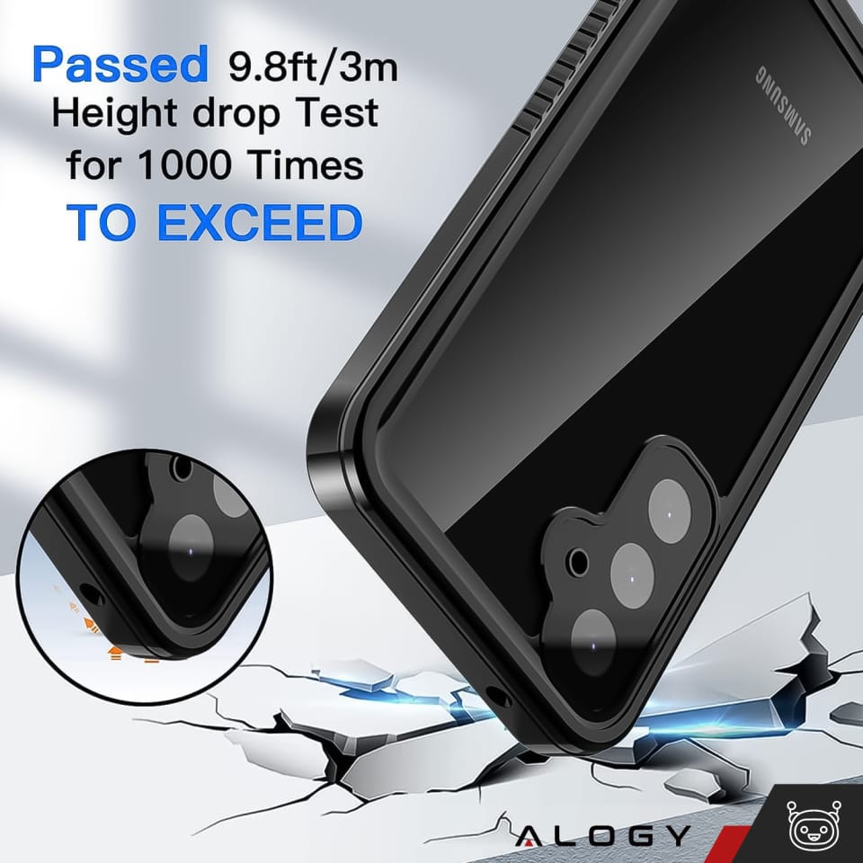Etui Wodoodporne do Samsung Galaxy S25 Alogy HydroArmor™ IP68 Case z przezroczystym tyłem Pancerna obudowa 360