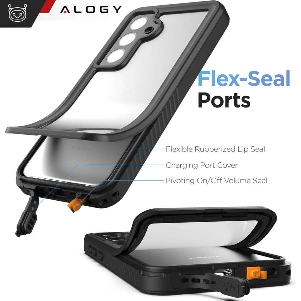 Etui Wodoodporne do Samsung Galaxy S25 Alogy HydroArmor™ IP68 Case z przezroczystym tyłem Pancerna obudowa 360