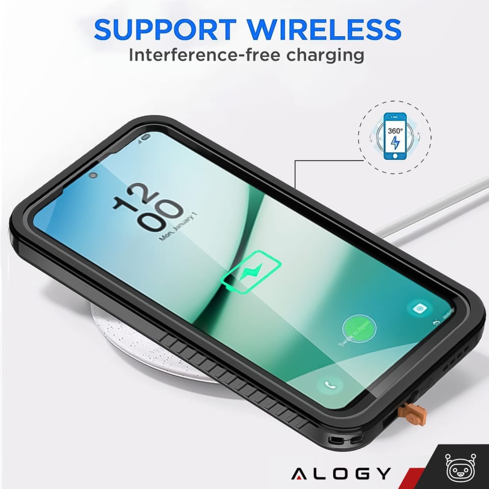 Etui Wodoodporne do Samsung Galaxy S25 Alogy HydroArmor™ IP68 Case z przezroczystym tyłem Pancerna obudowa 360