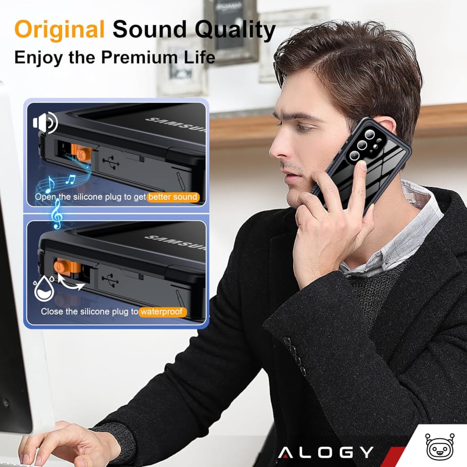 Etui Wodoodporne do Samsung Galaxy S25 Ultra Alogy HydroArmor™ IP68 Case z przezroczystym tyłem Pancerna obudowa 360