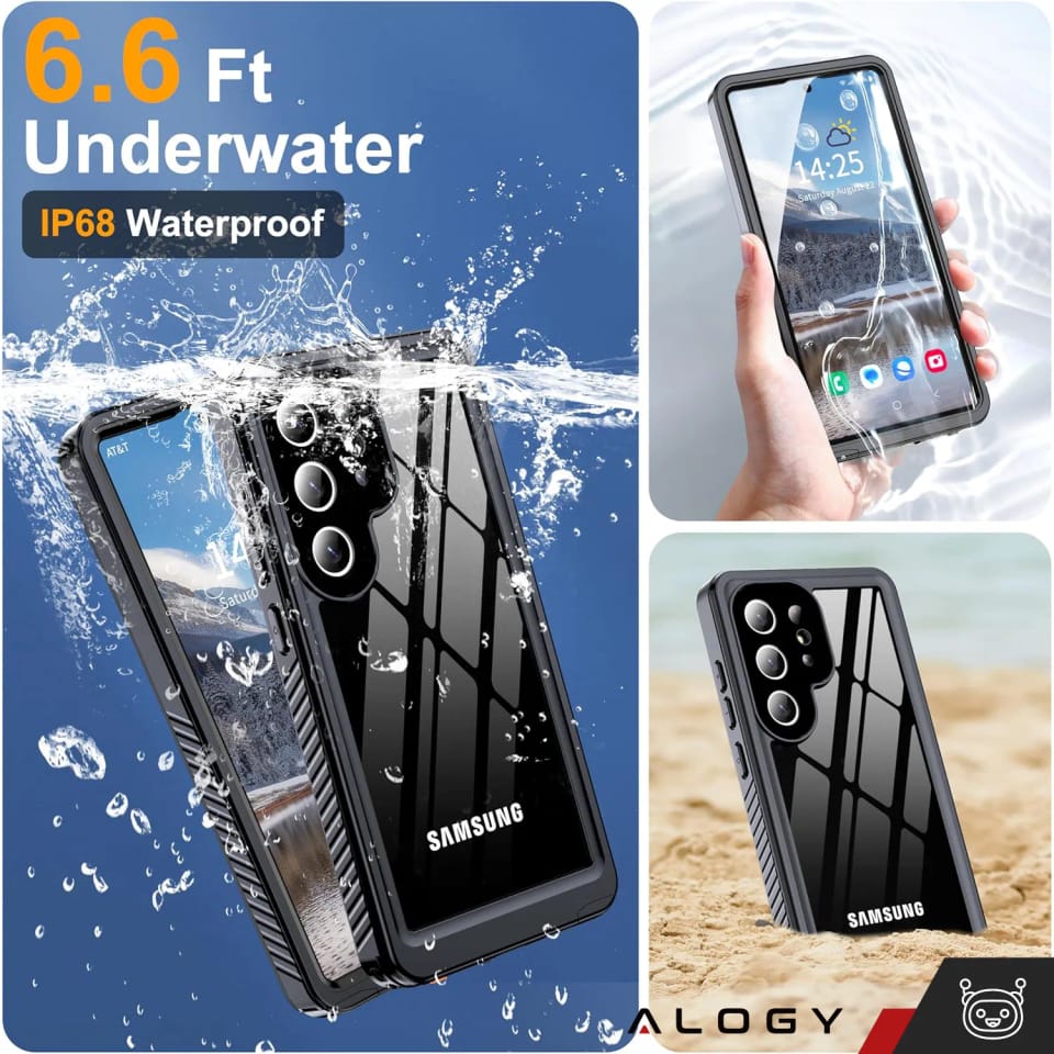 Etui Wodoodporne do Samsung Galaxy S25 Ultra Alogy HydroArmor™ IP68 Case z przezroczystym tyłem Pancerna obudowa 360