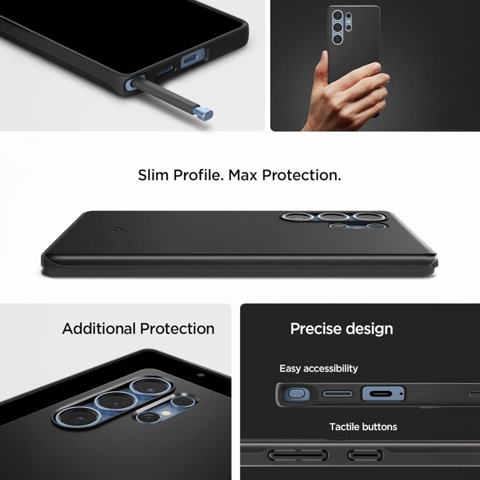 Etui do Samsung Galaxy S25 Ultra Black Spigen Thin Fit Mag MagSafe