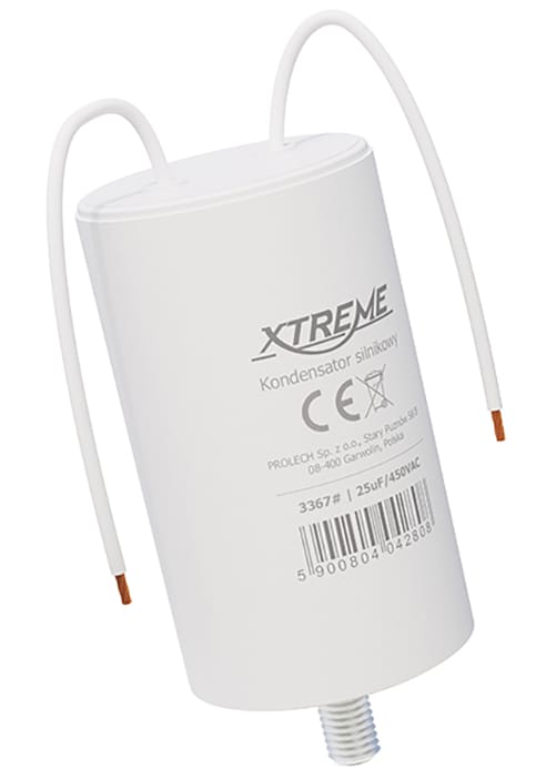 Kondensator silnikowy Xtreme (25uf, 450vac, przewody)