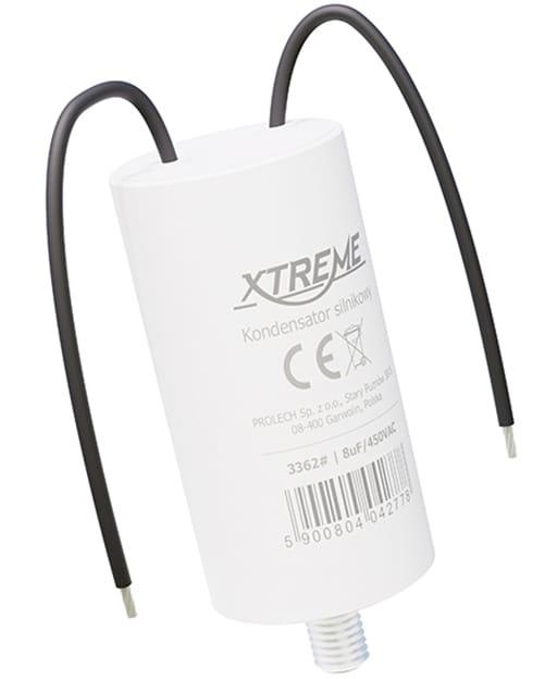 Kondensator silnikowy Xtreme (8uf, 450vac, przewody)