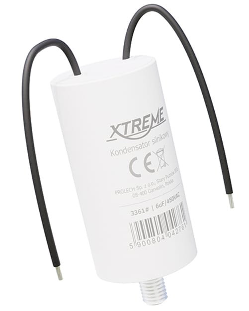 Kondensator silnikowy Xtreme (6uf, 450vac, przewody)