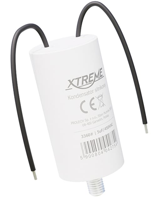 Kondensator silnikowy Xtreme (5uf, 450vac, przewody)