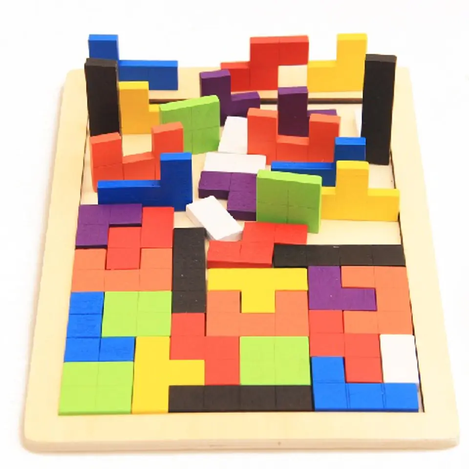 Puzzle wooden puzzle tetris blocks 40el.