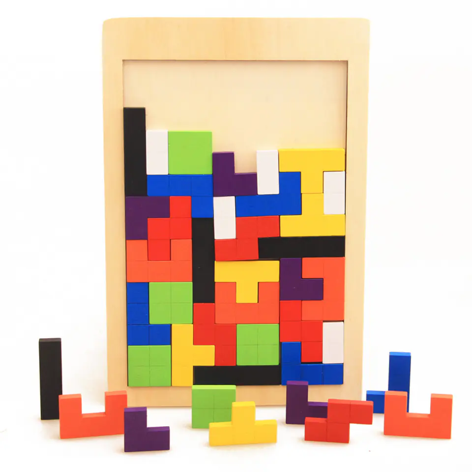 Puzzle wooden puzzle tetris blocks 40el.