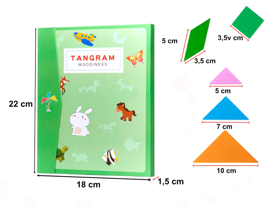 Magnetic book puzzle blocks 3D tangram