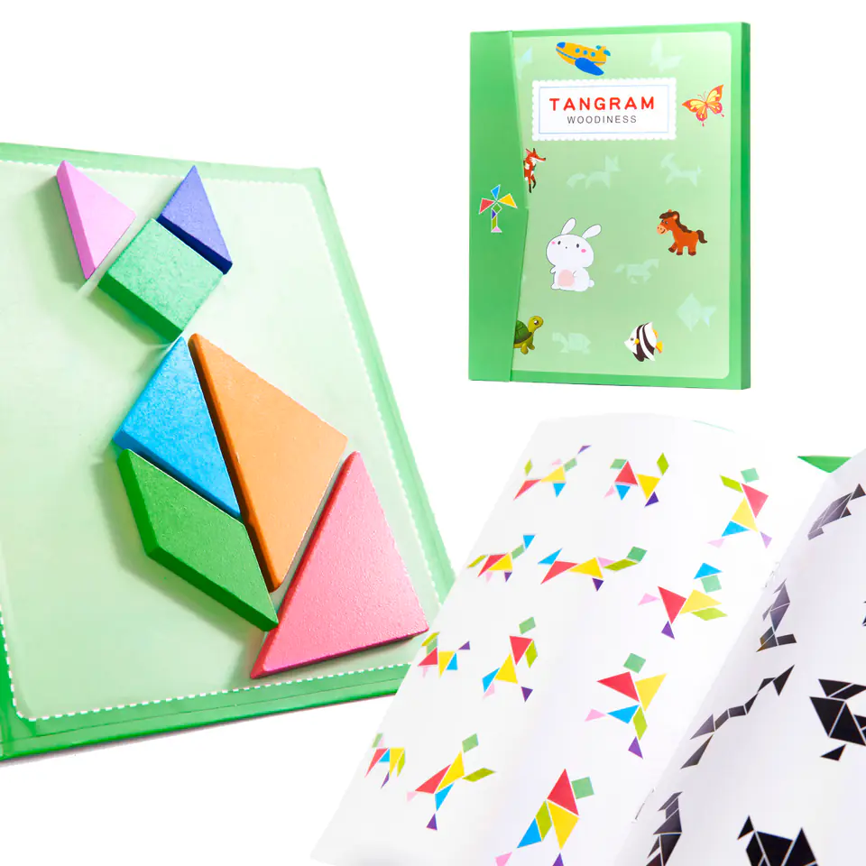 Magnetic book puzzle blocks 3D tangram