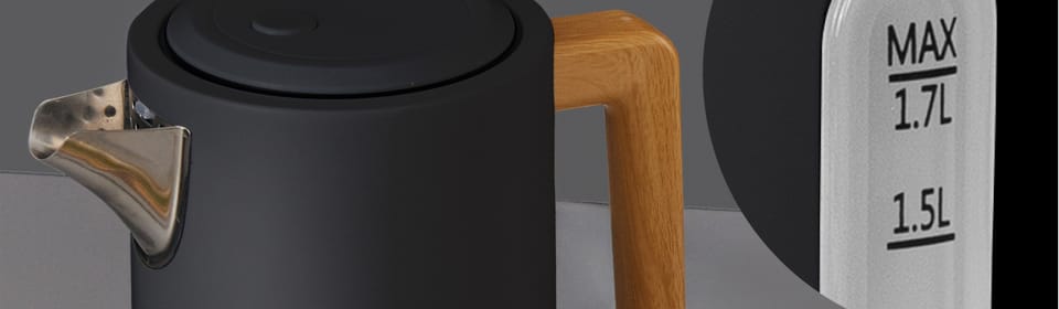 Czajnik elektryczny Ketlee Wood Black