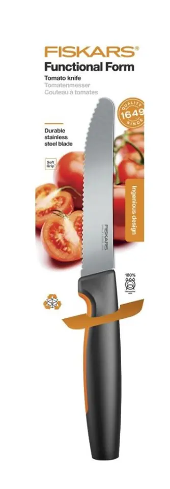 Fiskars Functional Form Tomato Knife 12 cm - Vegetable Knives Plastic Black - 1057543