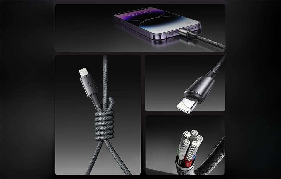 Kabel Joyroom S-A50 Unlimited 3A USB - Lightning 1.2m szary