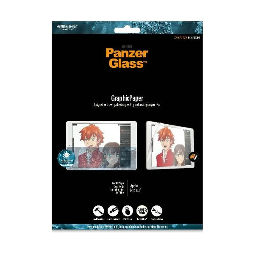 PanzerGlass GraphicPaper iPad 10.2"Anti Glare, Case Friendly, Antibacterial