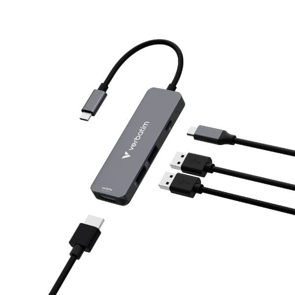 Adapter Hub Verbatim USB-C/HDMI/USB-A    3.2/USB-A 2.0 aluminiowy 32155