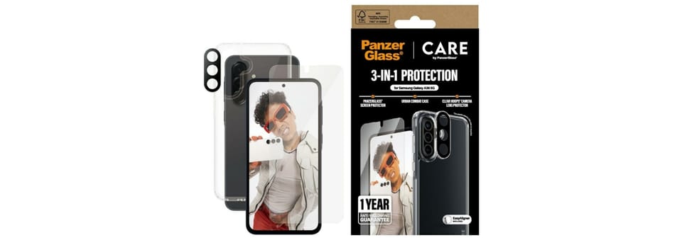 Zestaw ochronny CARE by PanzerGlass      Flagship 3w1 Etui+Szkło+Lens do Samsung Galaxy A36 5G
