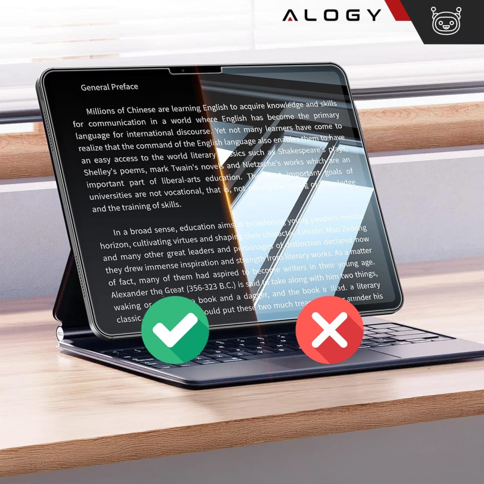 Matowe Szkło hartowane do Apple iPad Air 13" 2024/2025 Alogy Matte Paper-Like Screen Protector z ramką montażową