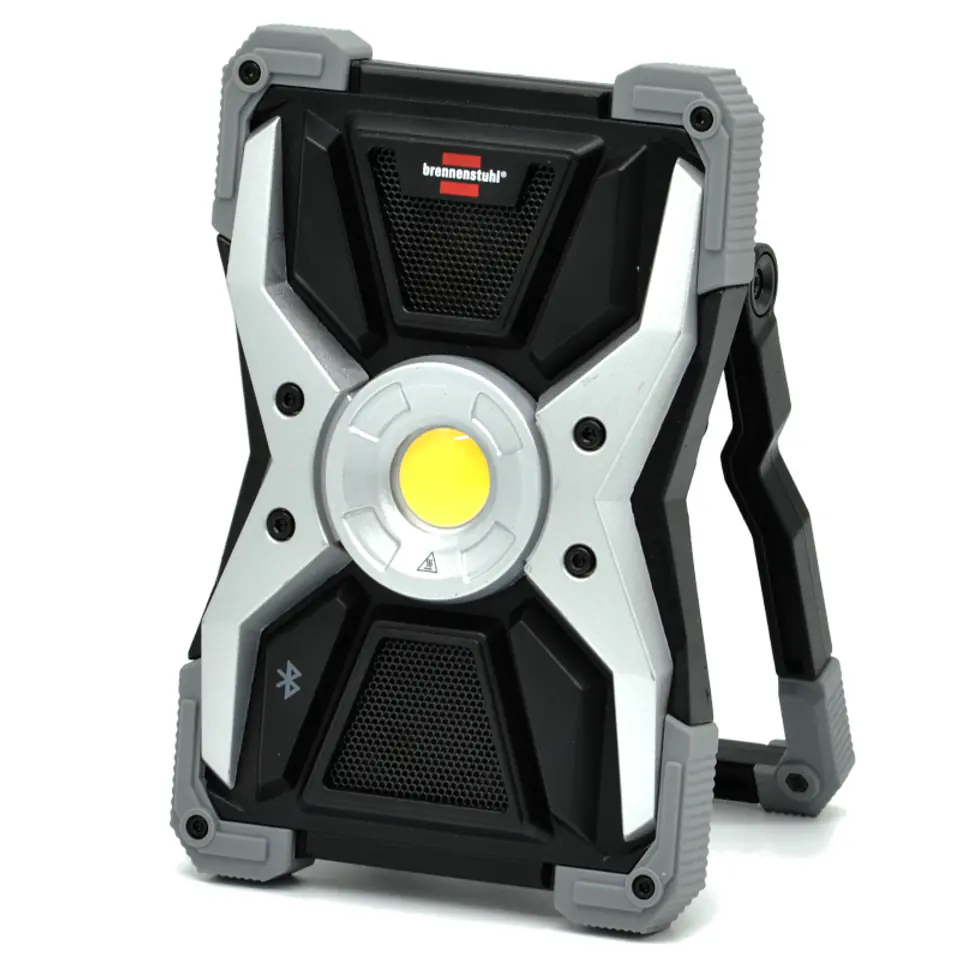 Mobile LED battery speaker Bluetooth with Brennenstuhl MA, headlamp RUFUS 1173110200 3010 IP65, 3000lm