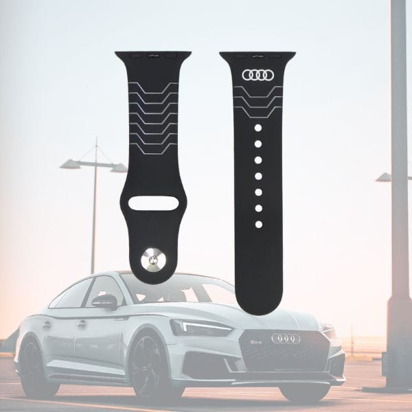 Pasek Audi Geometric Pattern Silicone    Watch Strap do Apple Watch 40/41/42mm czarny