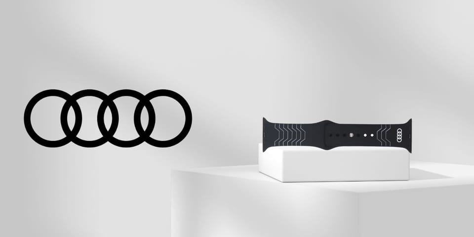 Pasek Audi Geometric Pattern Silicone    Watch Strap do Apple Watch 44/45/46/49mm czarny