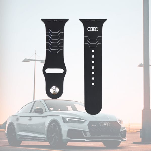 Pasek Audi Geometric Pattern Silicone    Watch Strap do Apple Watch 44/45/46/49mm czarny