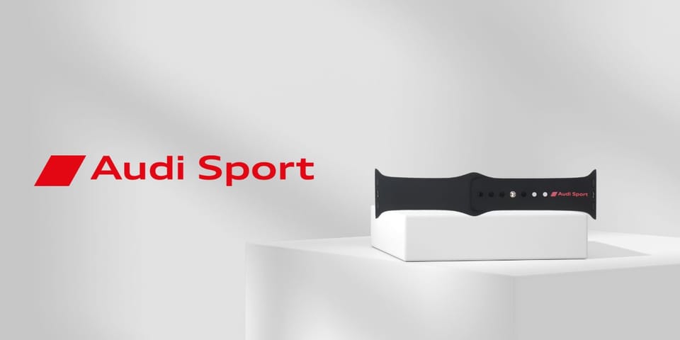 Pasek Audi Sport Red Logo Silicone Watch Strap do Apple Watch 40/41/42mm czarny