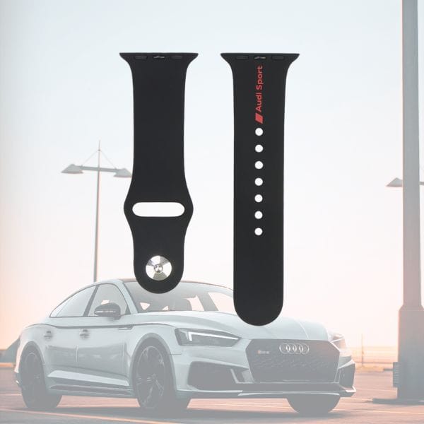 Pasek Audi Sport Red Logo Silicone Watch Strap do Apple Watch 40/41/42mm czarny