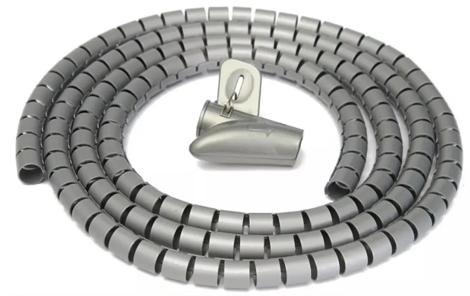 Cable Organizer, Spiral Cable Tie, Grille, Grey Cover 3m