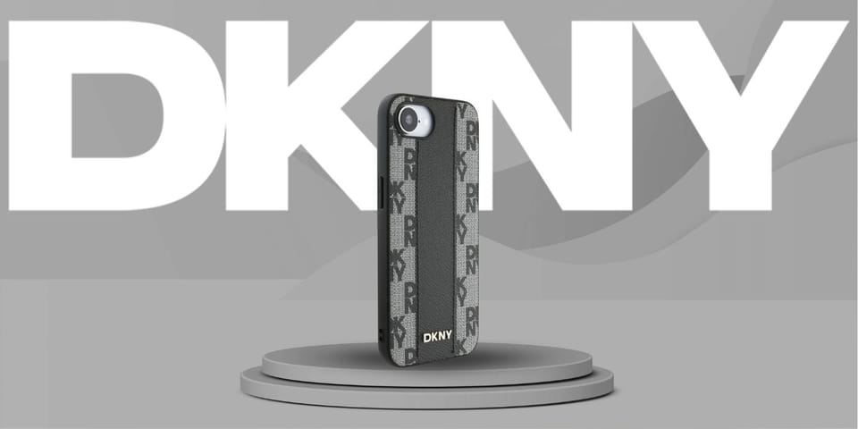 Etui DKNY Leather Checkered Mono Pattern MagSafe do iPhone 16e czarny