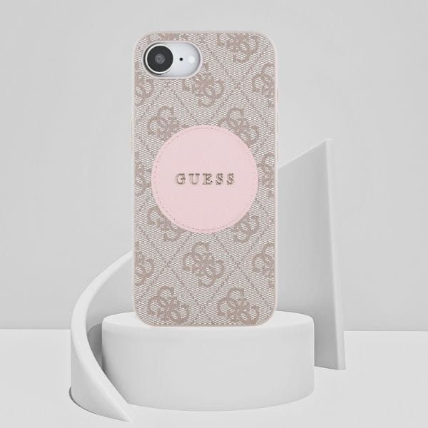 Etui Guess 4G Circle Classic Logo        MagSafe do iPhone 16e różowo