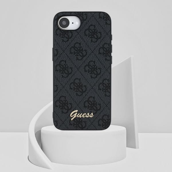 Etui Guess 4G Script Logo MagSafe do     iPhone 16e czarny