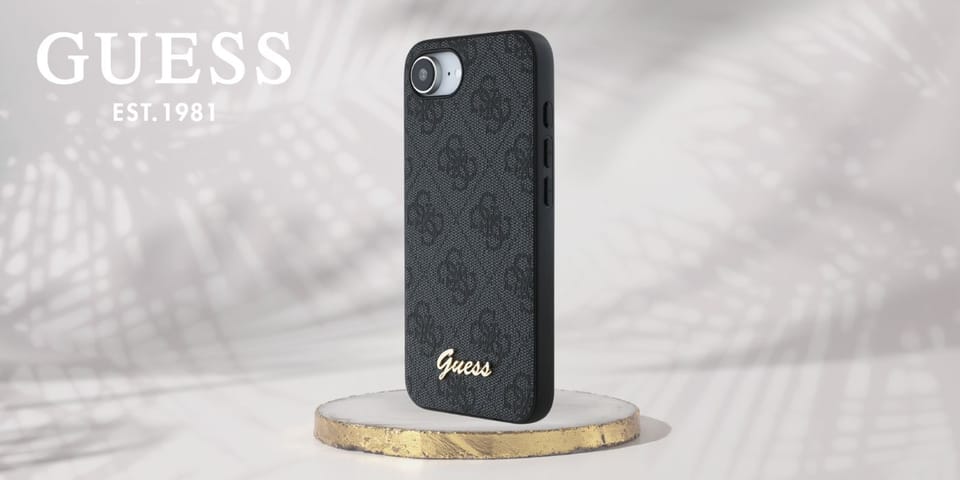 Etui Guess 4G Script Logo MagSafe do     iPhone 16e czarny