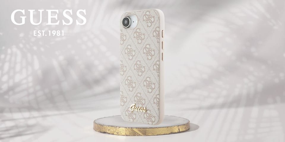 Etui Guess 4G Script Logo MagSafe do     iPhone 16e różowy