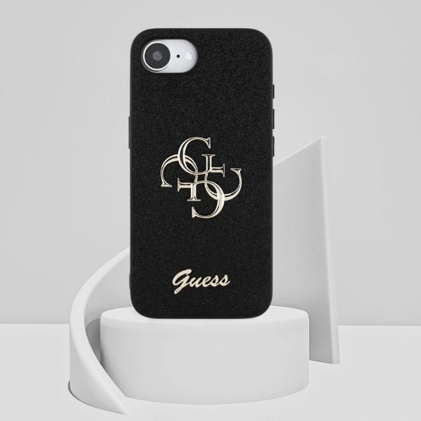Etui Guess Fixed Glitter Big 4G do       iPhone 16e czarny